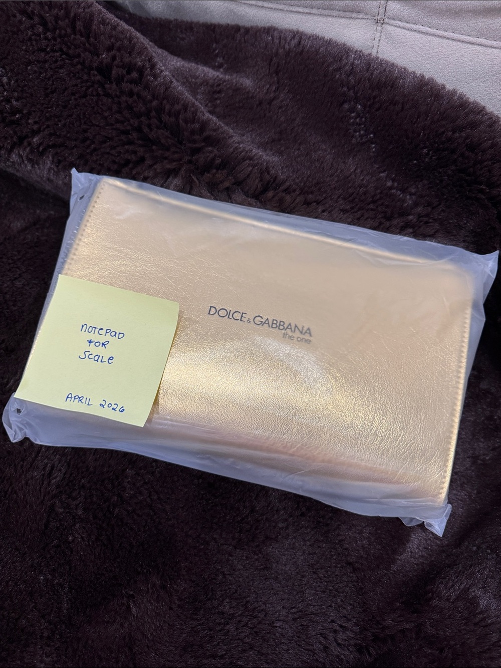 Dolce & Gabbana Gold Metallic Envelope Clutch Pouch
